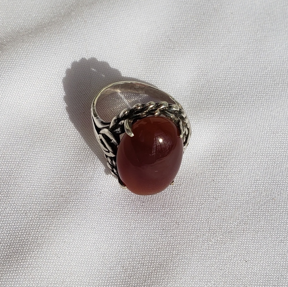 Art Deco S/S Carnelian Ring